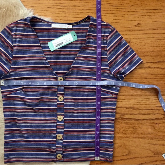 Lush Ty Button Front Knit Crop Top - Med - Picture 4 of 5